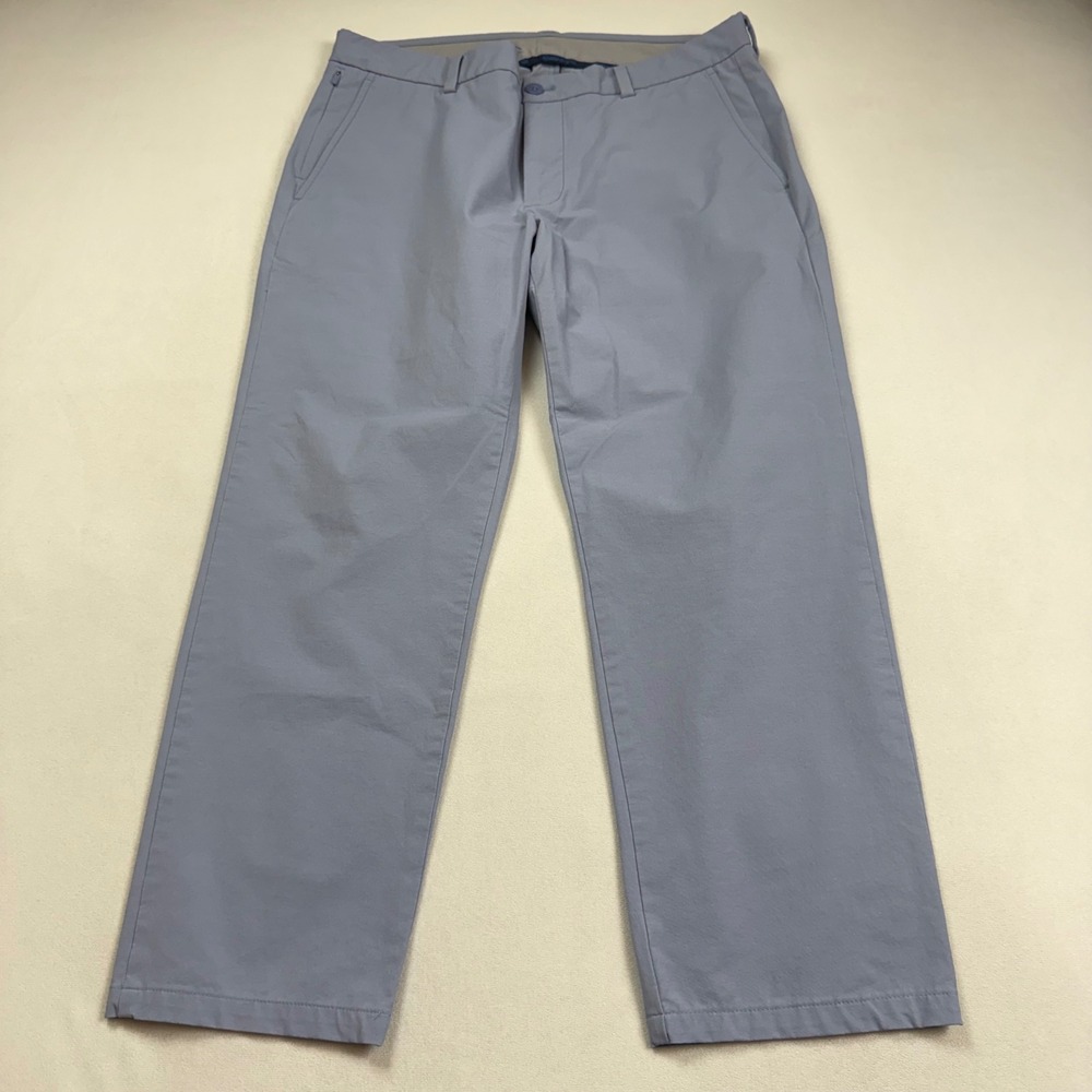 Vineyard Vines On-The-Go Pant Mens *34x30* Gray Blue Performance Chino FLAW - Picture 1 of 7